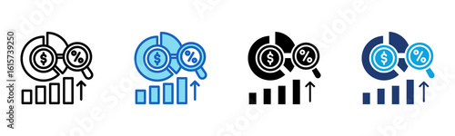 Funding Ratio icon Multi Style Vector Illustration