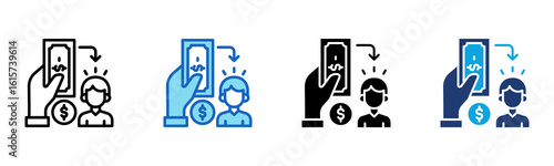 Prepaid Expense icon Multi Style Vector Illustration
