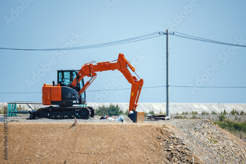 工事現場の昼休み