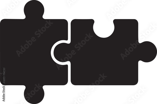 Two Interlocking Puzzle Pieces Symbolizing Teamwork Problem Solving Unity Connection Collaboration and Completing Objectives in Business and Life