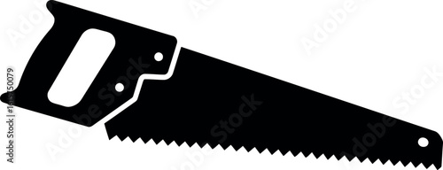 Black silhouette hand saw