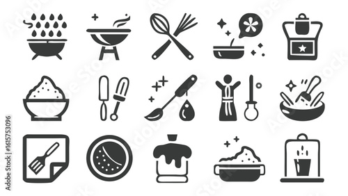 Culinary Icons A Visual Feast of Cooking Preparation and Presentation Tools