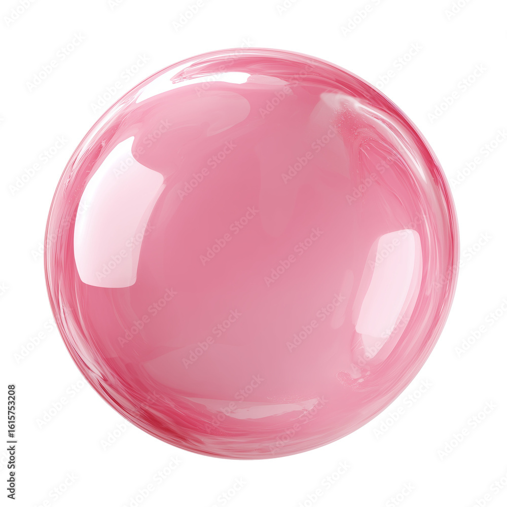 Obraz premium Pink bubble isolated on transparent background, Clipart png