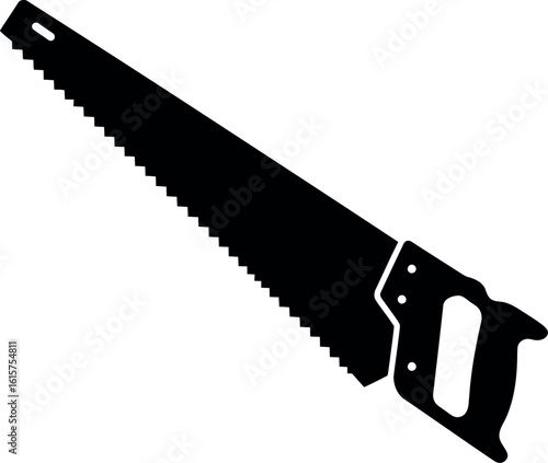 Black hand saw silhouette diy construction woodworking tool
