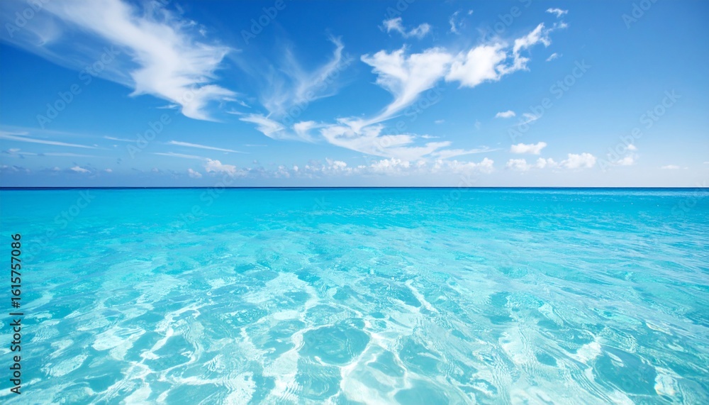 Obraz premium Tranquil Turquoise Ocean Under a Summer Sky