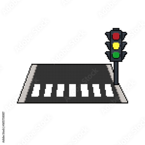 zebra cross street pixel art