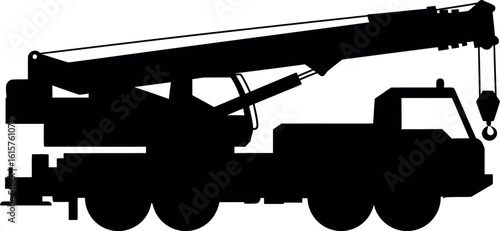 Mobile crane silhouette