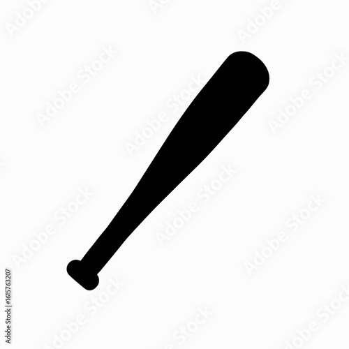 Baseball bat vector icon for hitting sports and competition – solid style