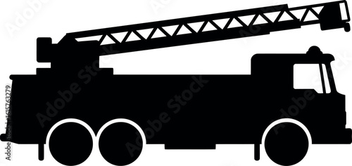 Fire truck silhouette emergency vehicle icon