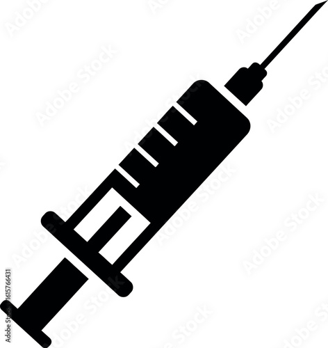Medical syringe icon injection symbol