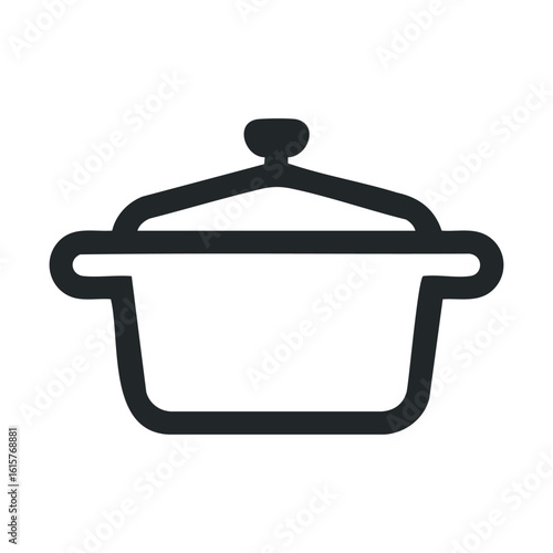 Minimalist cooking pot icon: simplistic design and functionality