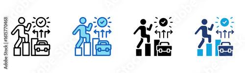 Career Pathways icon Multi Style Vector Illustration