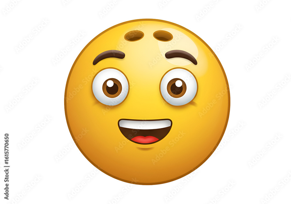 Fototapeta premium Smiling Emoji Face Illustration With Yellow Color And Transparent Background
