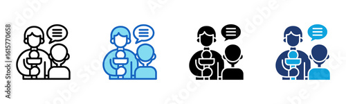 Interview Skills icon Multi Style Vector Illustration