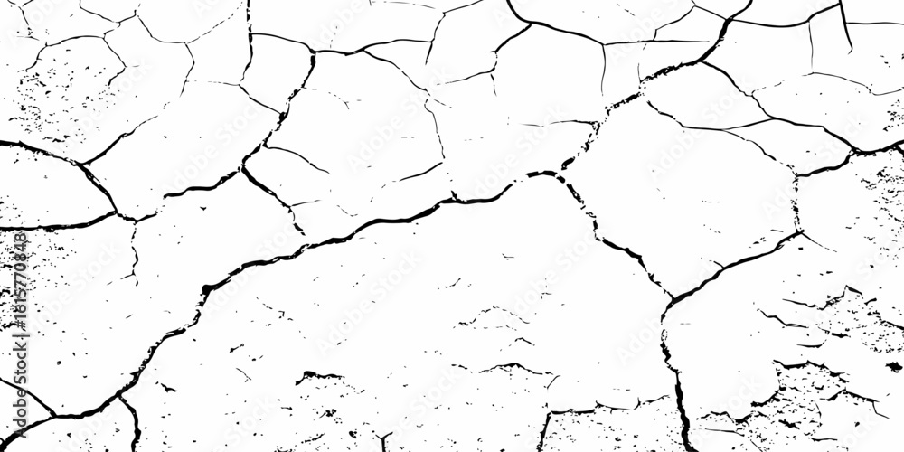 Obraz premium digital wall grunge and dust pattern surface Cracked white wall texture design element white background. 