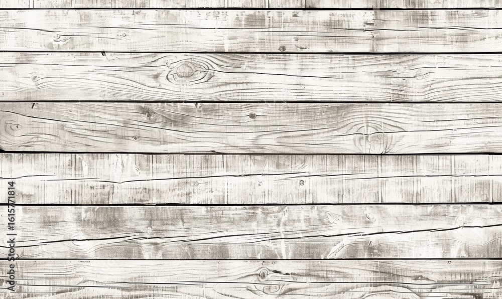 Naklejka premium Weathered wooden plank texture background in light gray and white wash