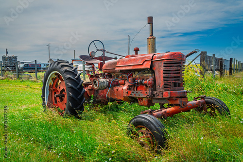 An abandoned old tractor.