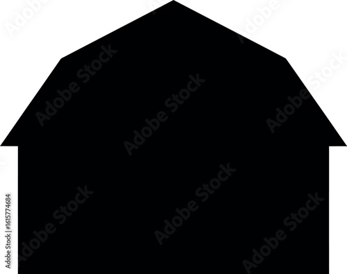 Black barn silhouette icon