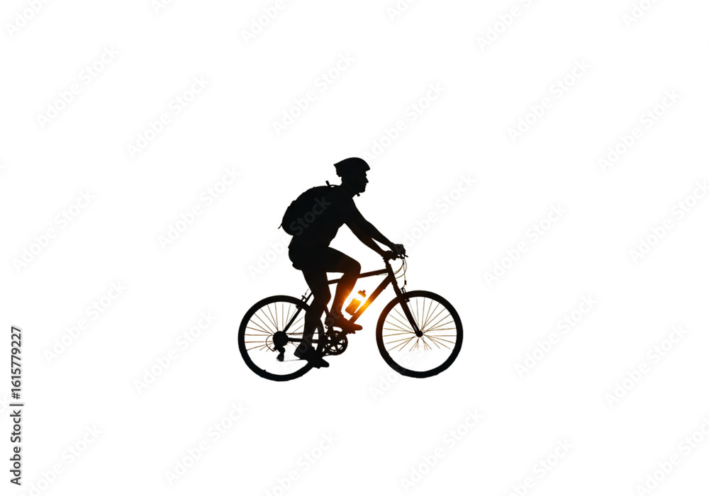 Silhouette Of A Man Cycling On A Bicycle At Night Illustration Isolated Background Silhouette Of A Man Cycling On A Bicycle At Night Illustration Isolated Background