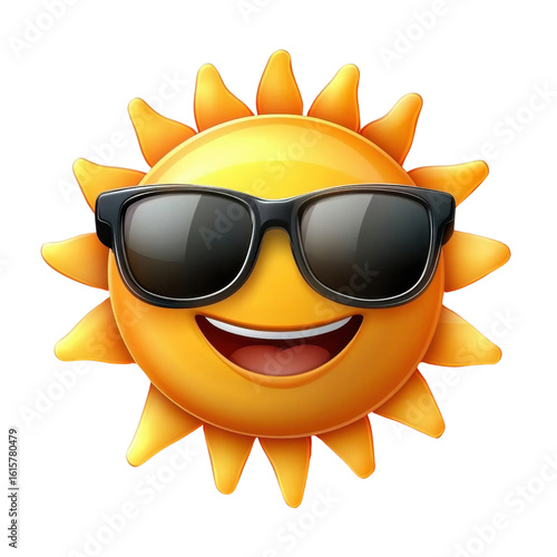 smiling sun wearing sunglasses, summer vibes clip art preview