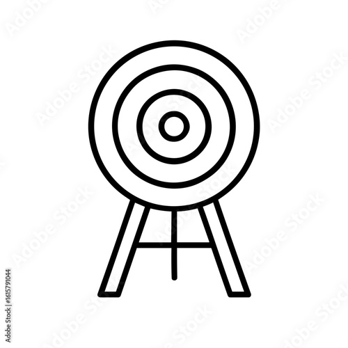 Archery target vector icon for shooting sports and accuracy – outline style