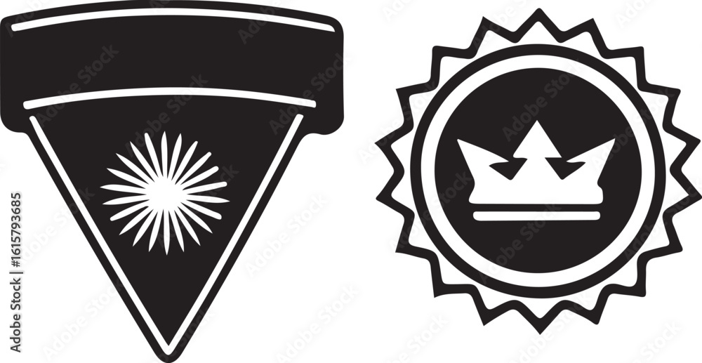 Obraz premium Crown Quality Badges and Rank Star