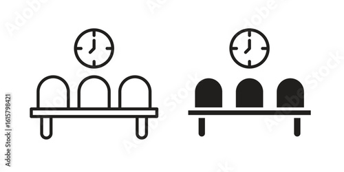 Waiting Room icon graphic doodle, sketch, outline drawing Vector illustration