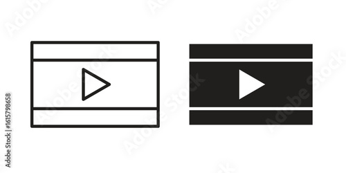 Video icon graphic doodle, sketch, outline drawing Vector illustration