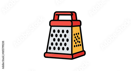 Red Cheese Grater Kitchen Tool Cartoon Illustration