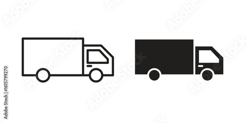 Truck icon graphic doodle, sketch, outline drawing Vector illustration