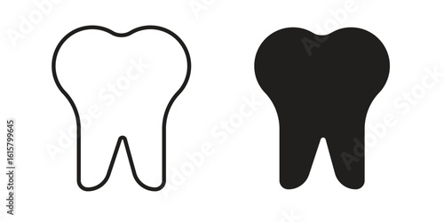 Tooth icon graphic doodle, sketch, outline drawing Vector illustration