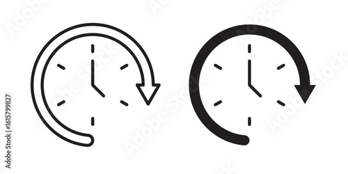 Time forward icon graphic doodle, sketch, outline drawing Vector illustration