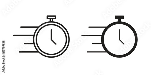 Time fast icon graphic doodle, sketch, outline drawing Vector illustration