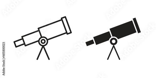 Telescope icon graphic doodle, sketch, outline drawing Vector illustration