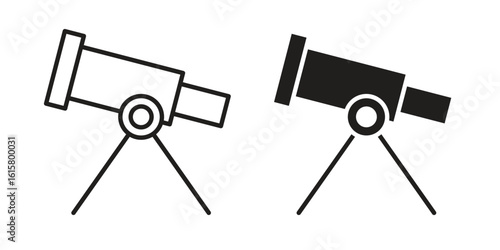 Telescope icon graphic doodle, sketch, outline drawing Vector illustration