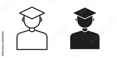 Student icon graphic doodle, sketch, outline drawing Vector illustration