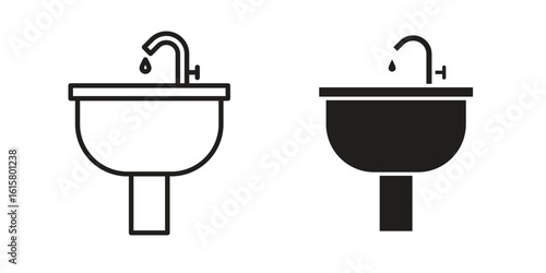Sink icon graphic doodle, sketch, outline drawing Vector illustration