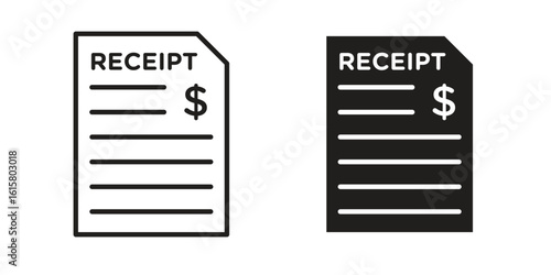 Receipt icon graphic doodle, sketch, outline drawing Vector illustration