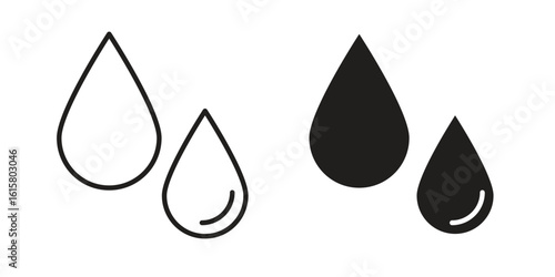 Raindrops icon graphic doodle, sketch, outline drawing Vector illustration