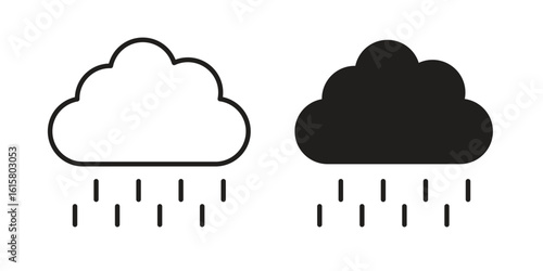 Rain icon graphic doodle, sketch, outline drawing Vector illustration