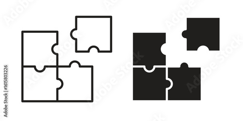 Puzzle piece icon graphic doodle, sketch, outline drawing Vector illustration