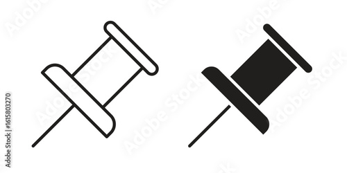 Push pin icon graphic doodle, sketch, outline drawing Vector illustration