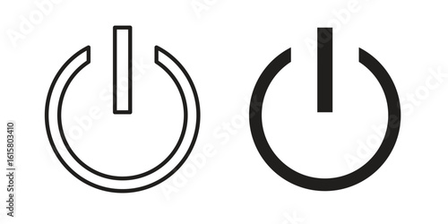 Power button icon graphic doodle, sketch, outline drawing Vector illustration