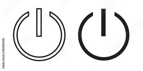 Power button icon graphic doodle, sketch, outline drawing Vector illustration