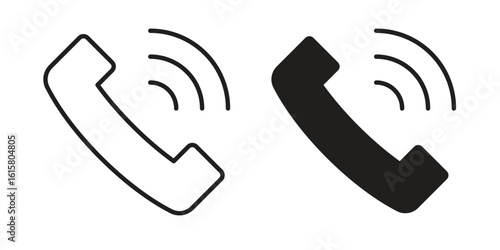 Phone call icon graphic doodle, sketch, outline drawing Vector illustration