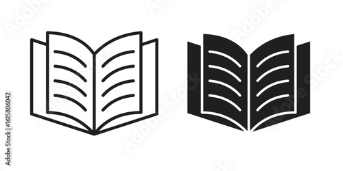 open book icon graphic doodle, sketch, outline drawing Vector illustration