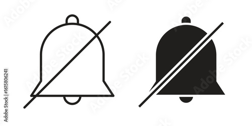 Notification off icon graphic doodle, sketch, outline drawing Vector illustration