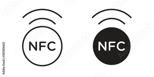 NFC icon graphic doodle, sketch, outline drawing Vector illustration