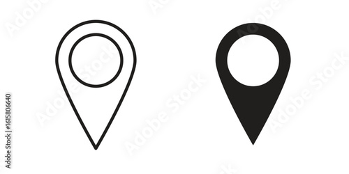 Navigation pin icon graphic doodle, sketch, outline drawing Vector illustration
