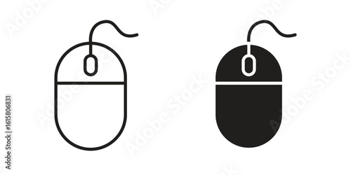Mouse icon graphic doodle, sketch, outline drawing Vector illustration